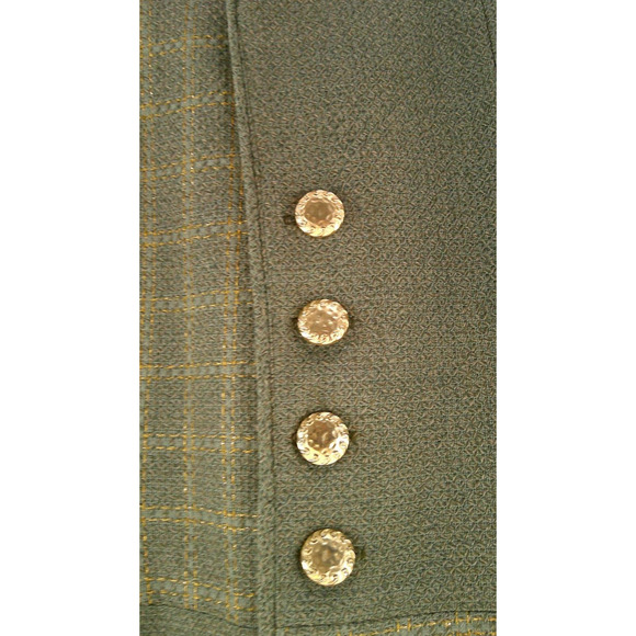 Howard Wolf Wool Blend Jacket- Green/Shimmering Gold Threading -Women's size 8 - Picture 5 of 10